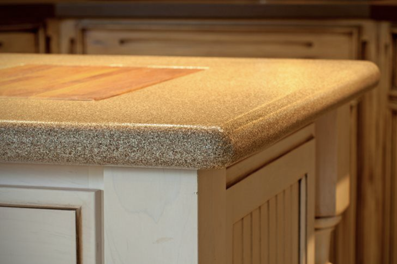 metal countertops in a kitchen in light color