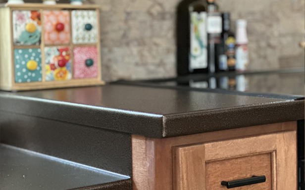 kitchen countertop in metal