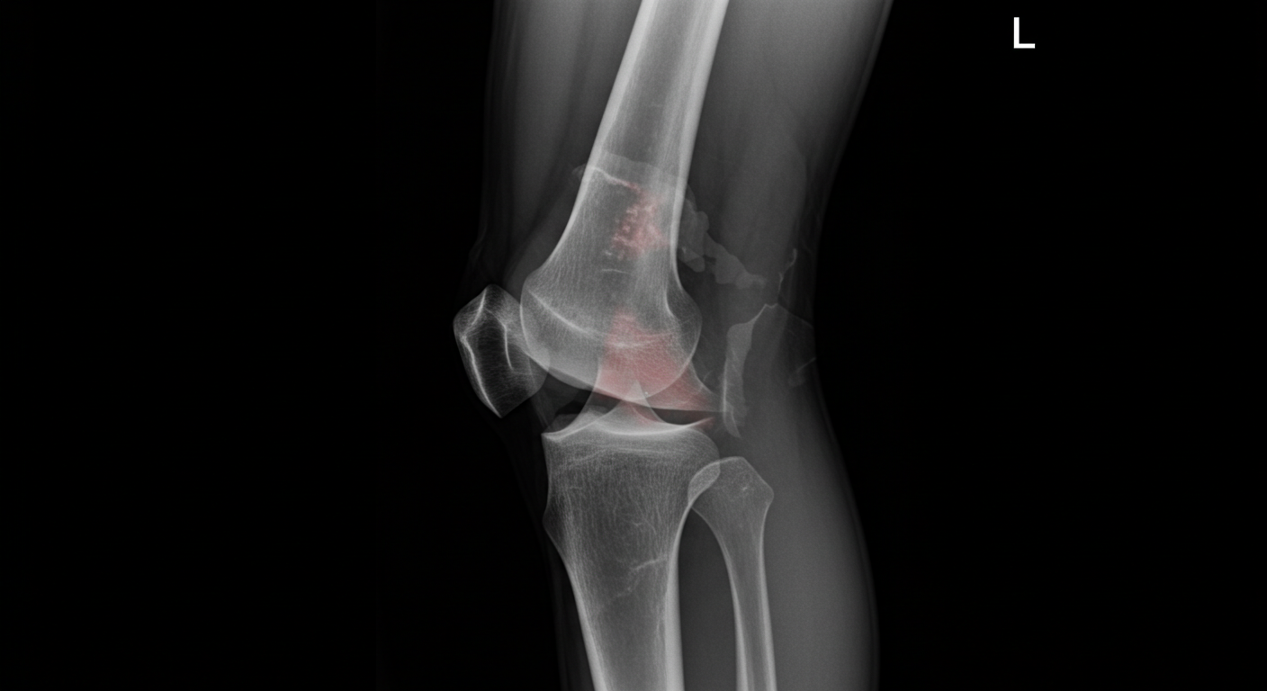 Xray of Derick's MCL PCL and meniscus tear