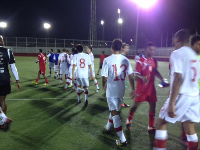 Canada shaking hands with Panama after match