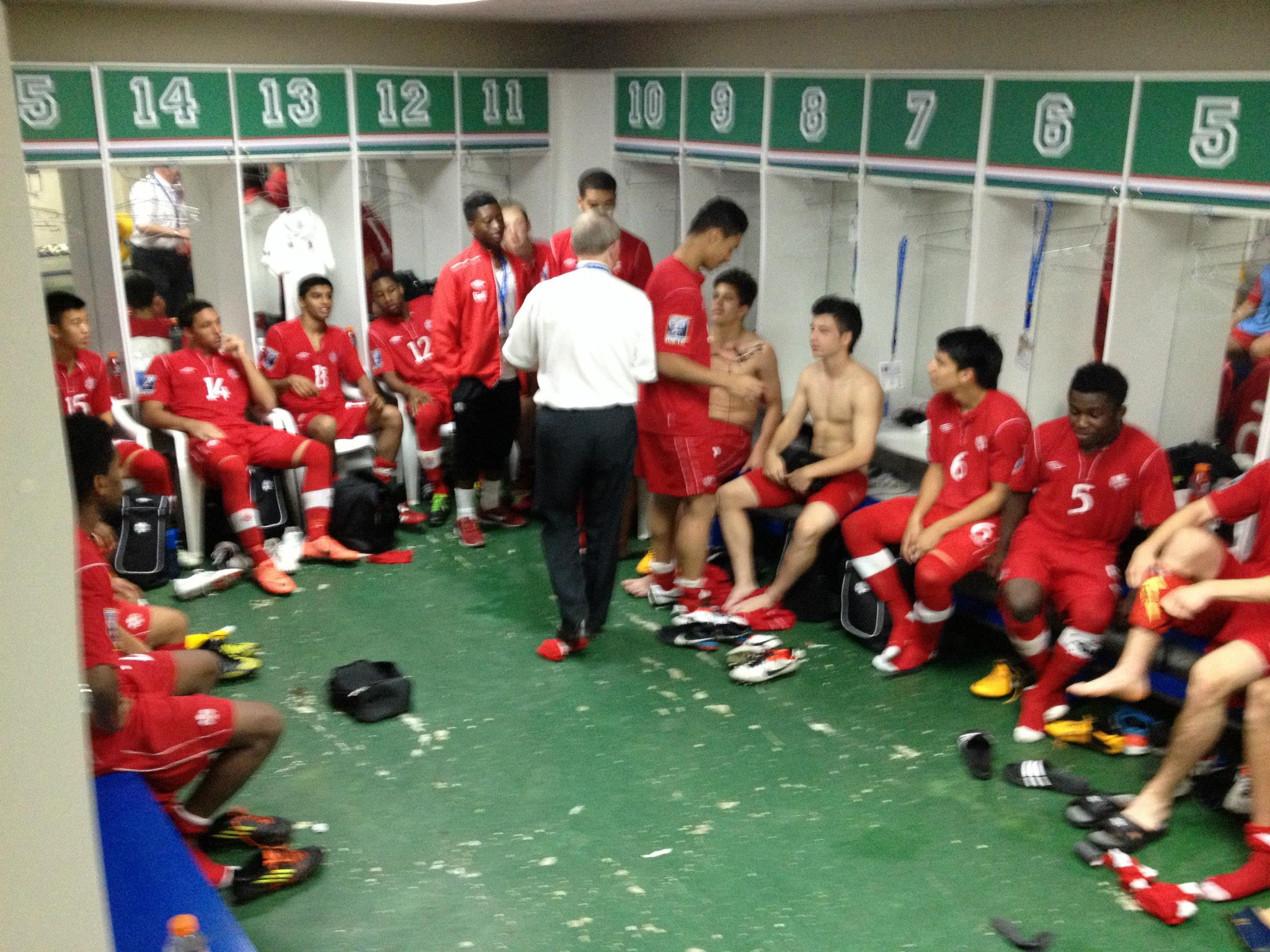 Locker room photo during World Cup