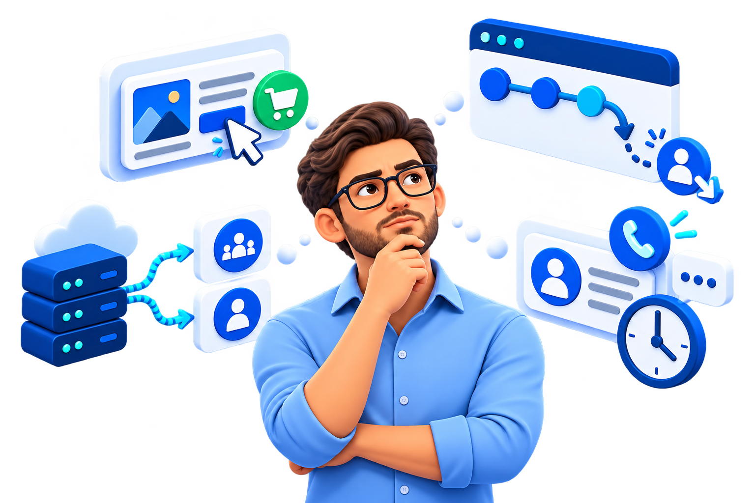 A marketing professional considering campaign attribution, funnel drop-off, conversion tracking, and lead follow-up