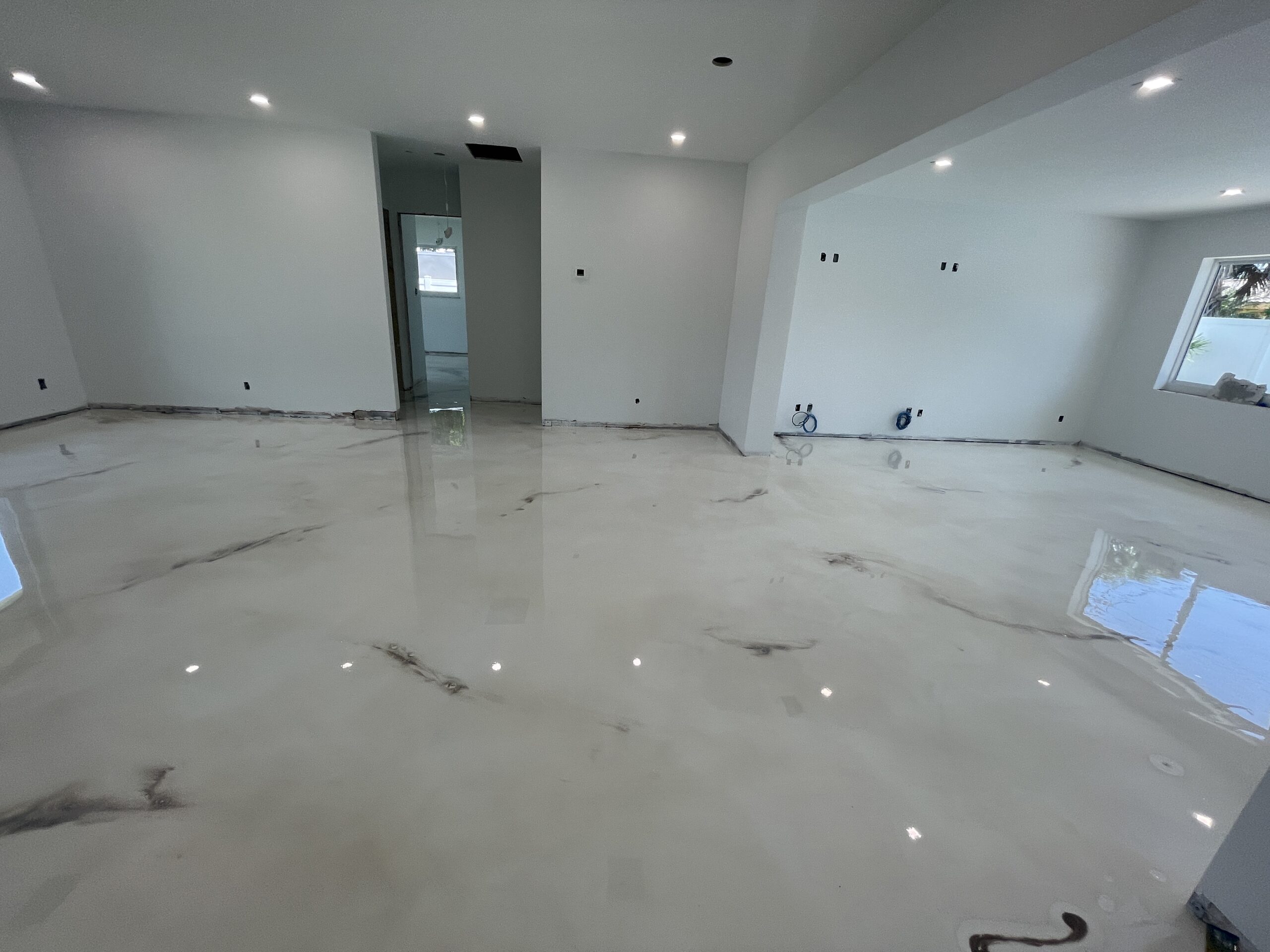 Metallic epoxy finish