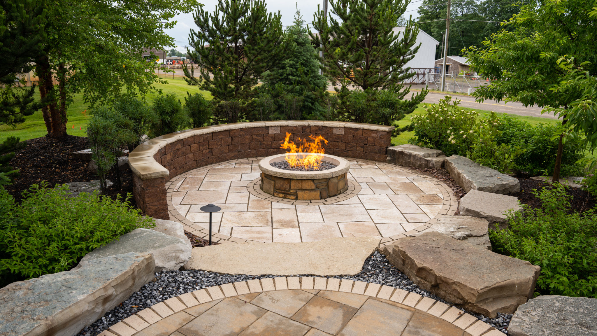 Paver patio and retaining wall built by Trailblazers in western Wisconsin