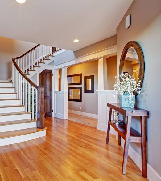 Finished interior remodel with new flooring and trim