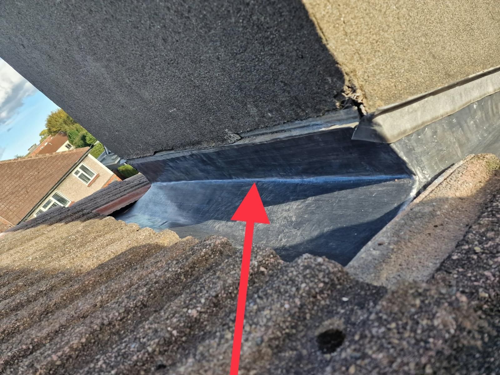 New lead back gutter behind a rendered chimney on a Ballsbridge, Dublin 4 roof