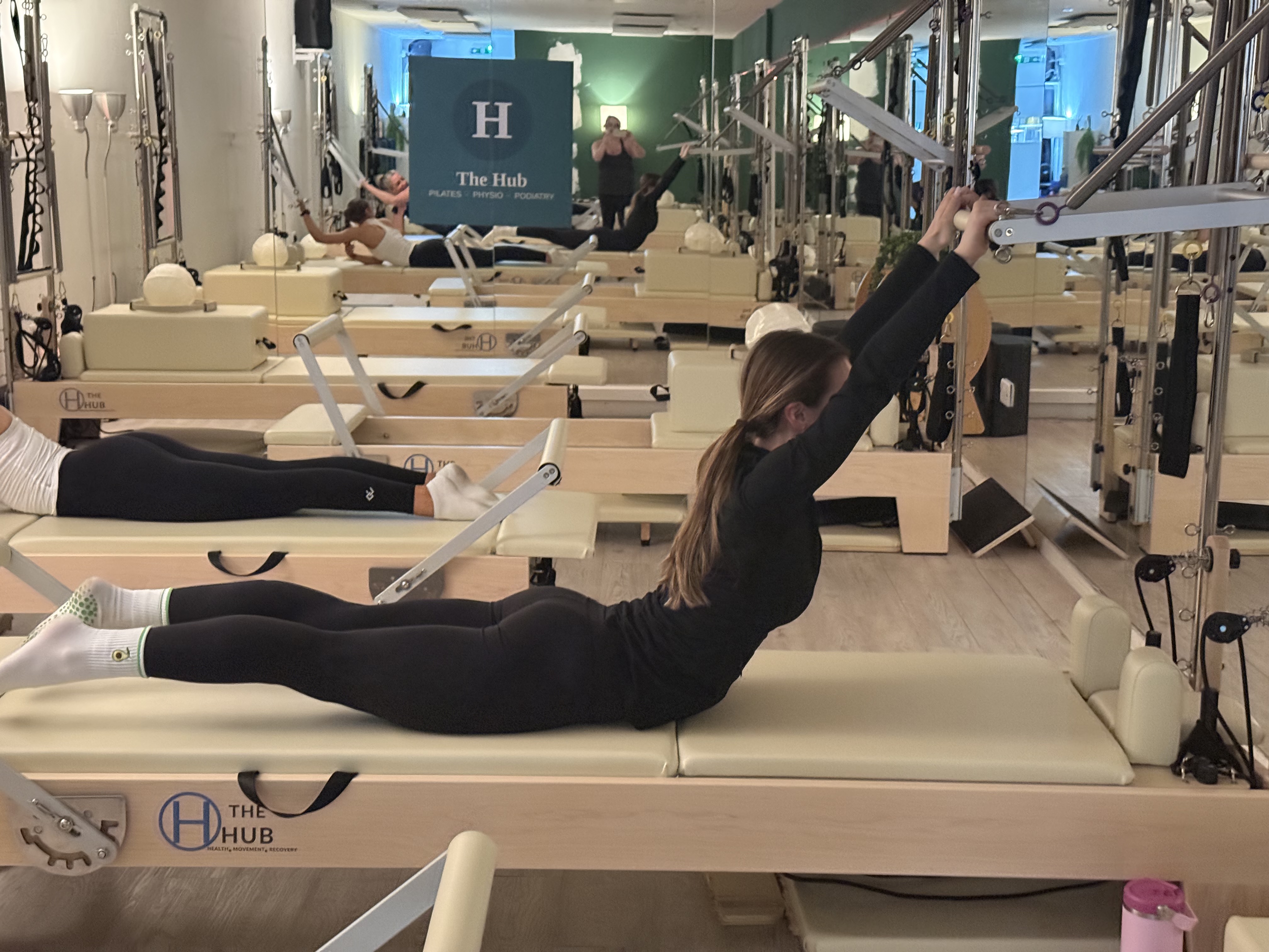 Group Reformer Pilates class at The Hub Glasgow