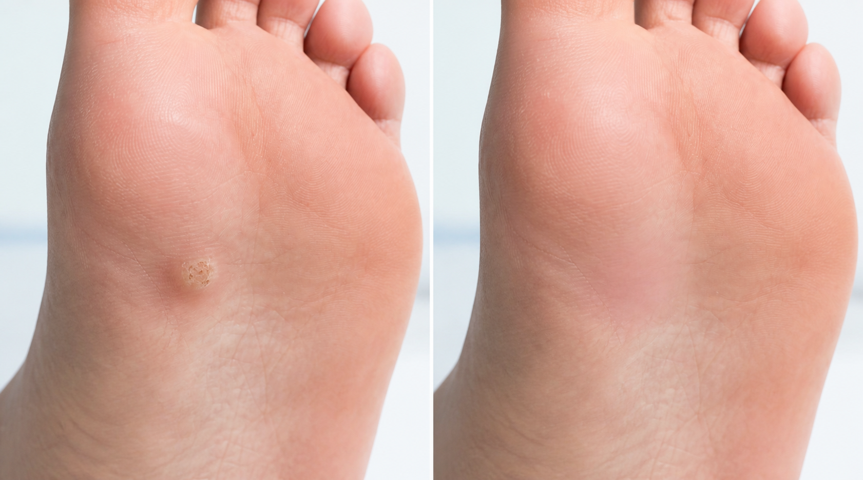 Verruca before and after treatment image