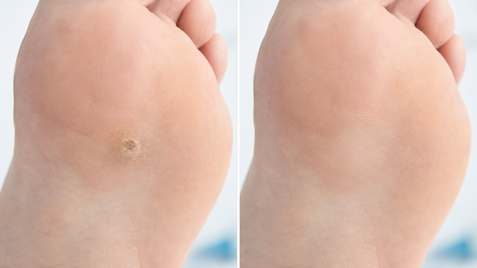 Verruca treatment before and after image