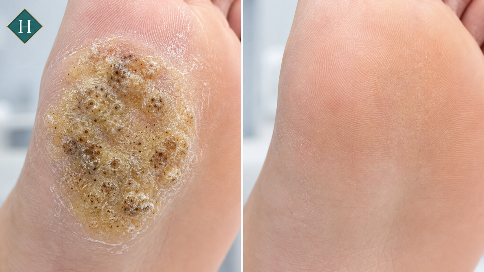 Verruca treatment close-up