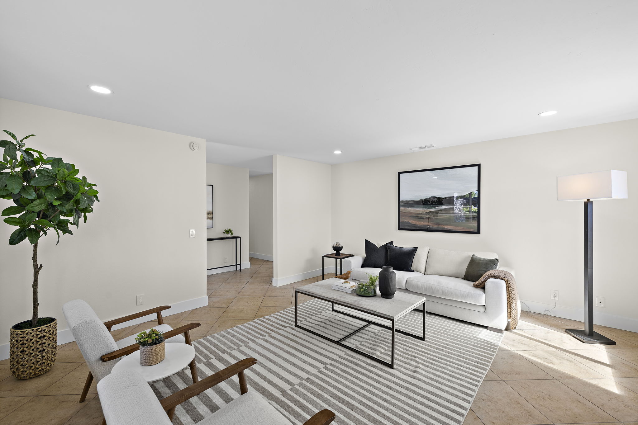 Staged living room at 3960 Park Drive