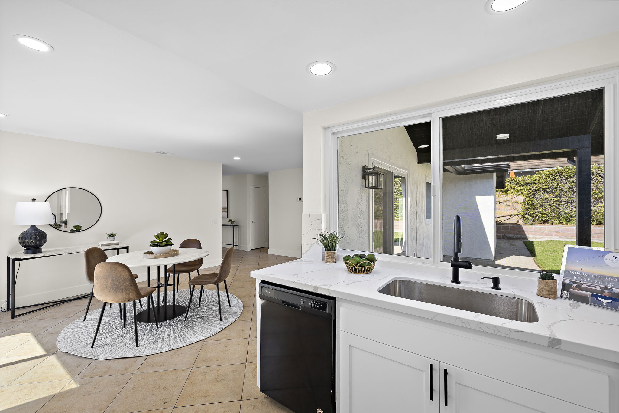 Kitchen island with patio access