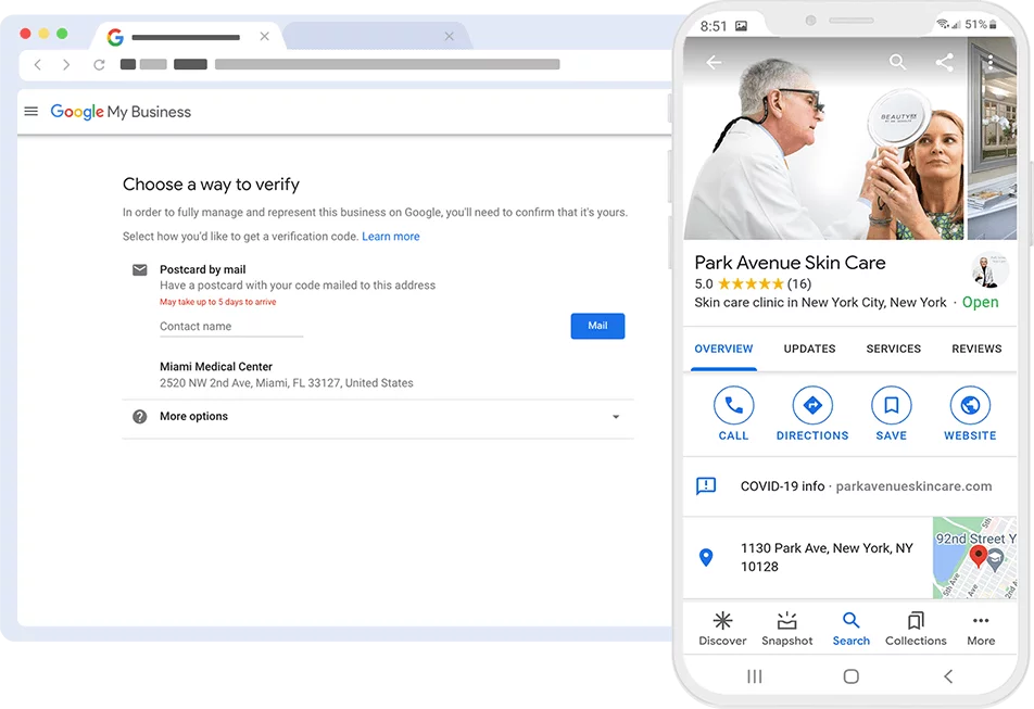 Google Business Profile dashboard top view