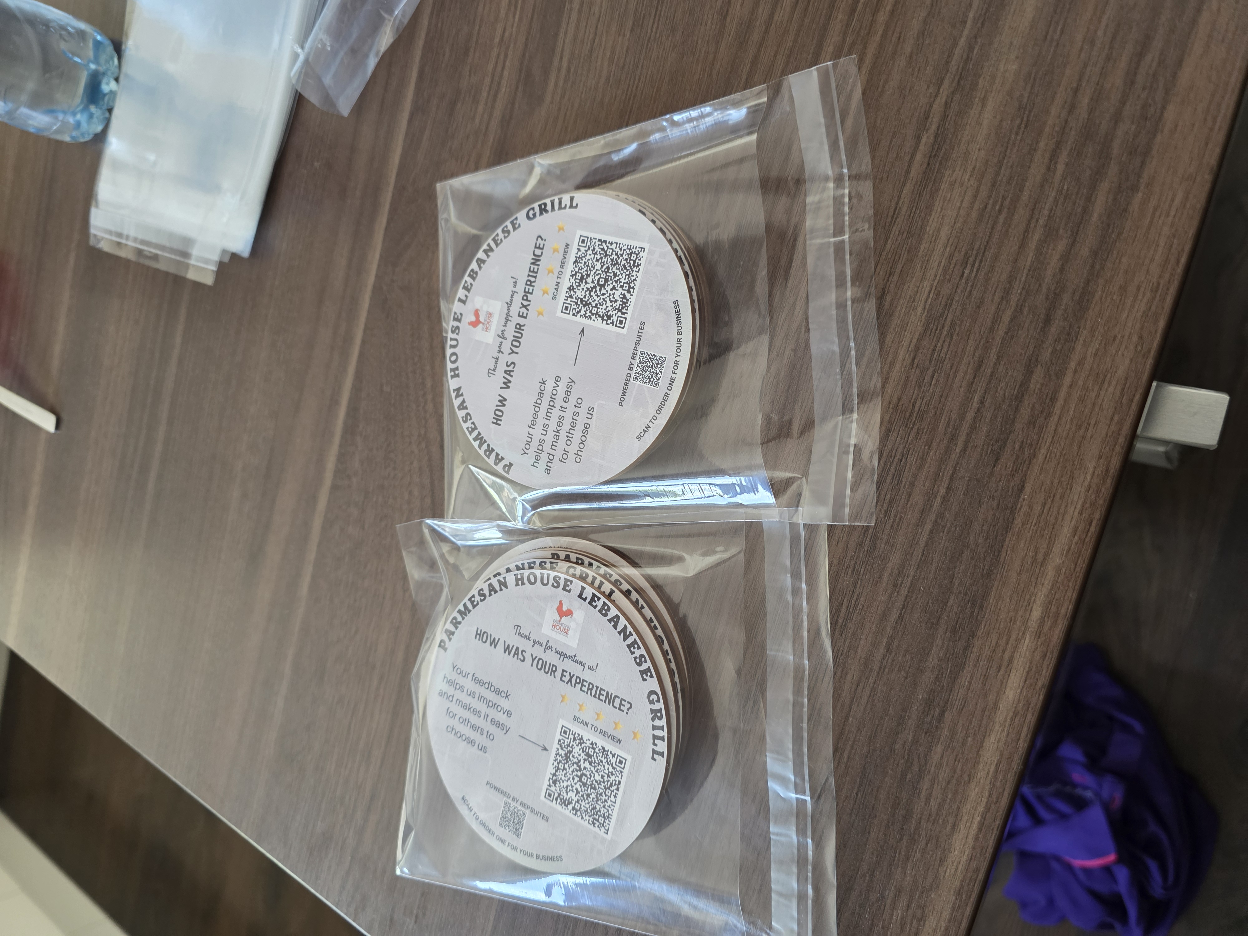 Branded review coasters