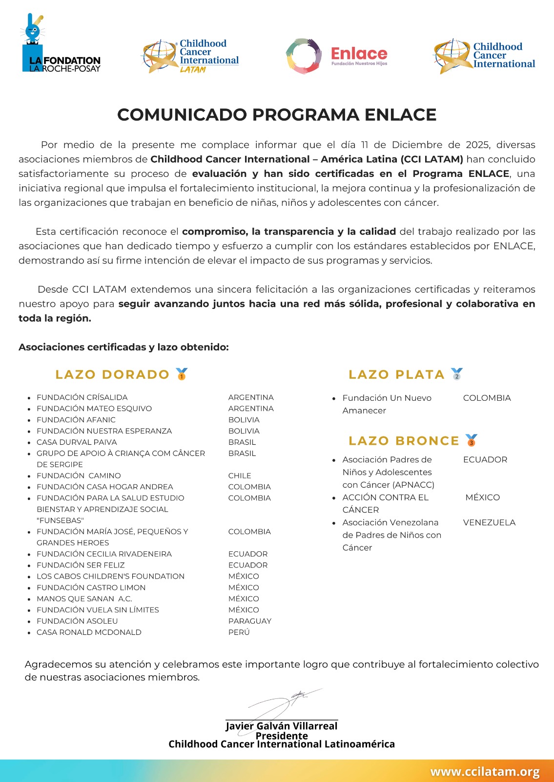 Webinar SLAOP marzo 2025: Avances de CCI LATAM, Red de Sobrevivientes, Faros de Vida y Programa Enlace