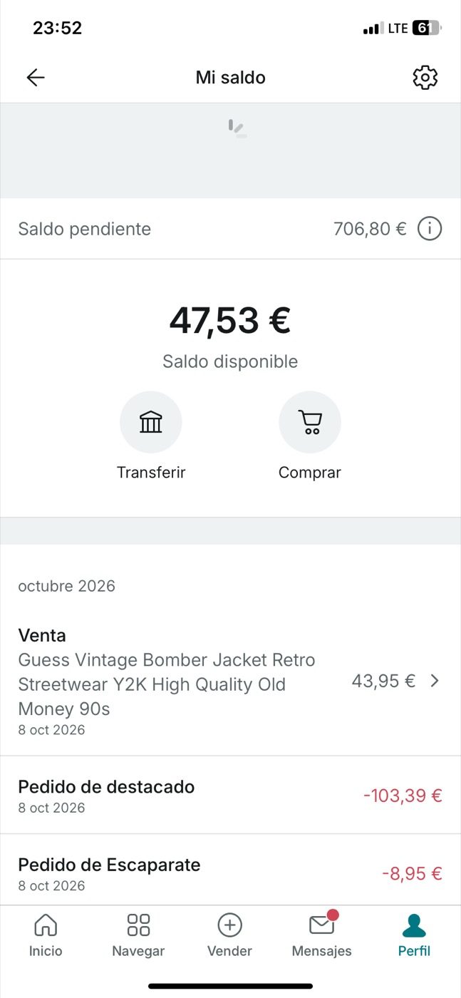 Saldo pendiente de 706,80 €