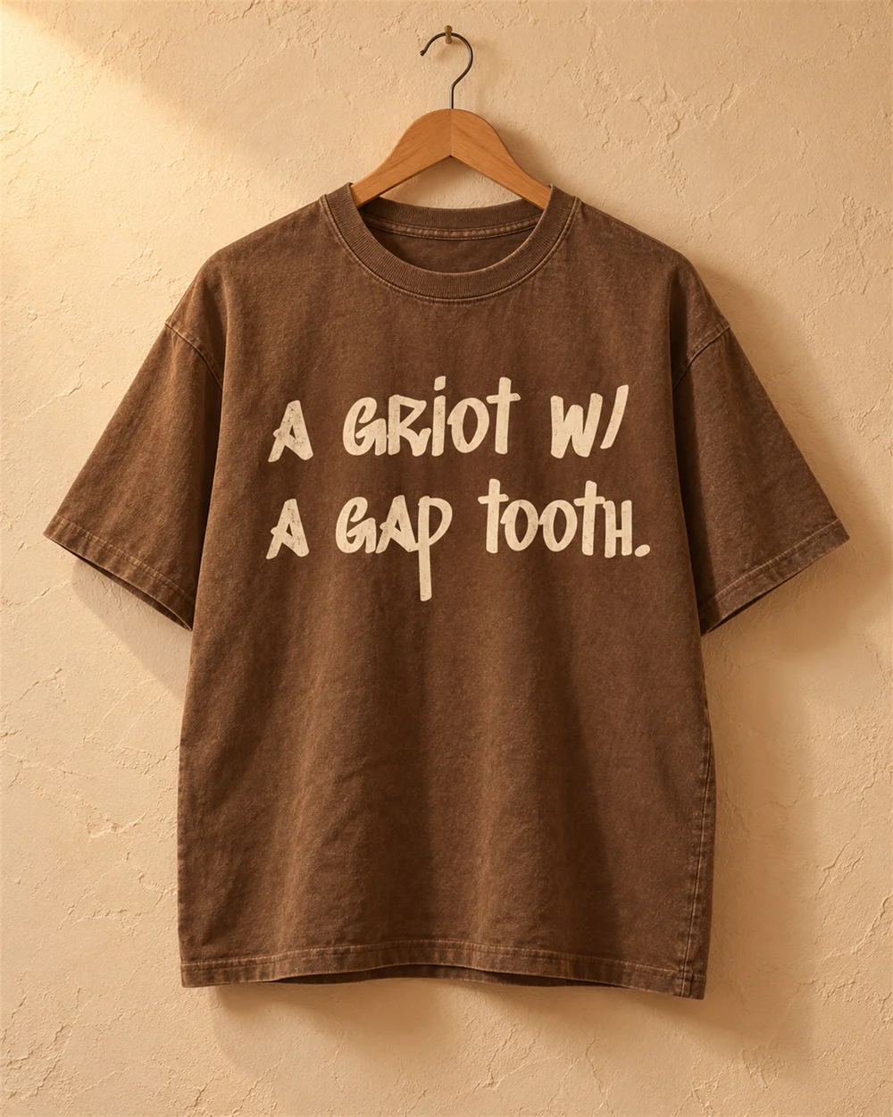griot tee, washed brown