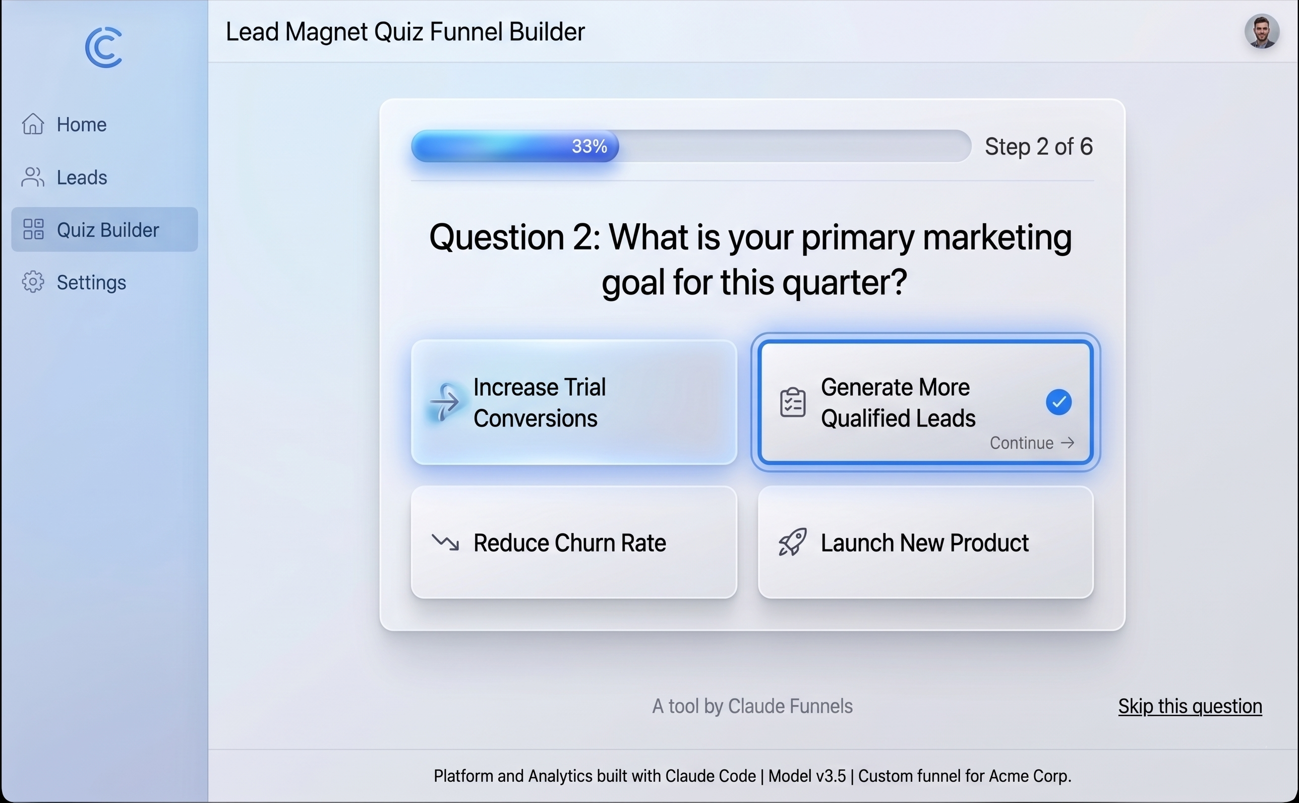 Lead Magnet Quiz Funnel Preview