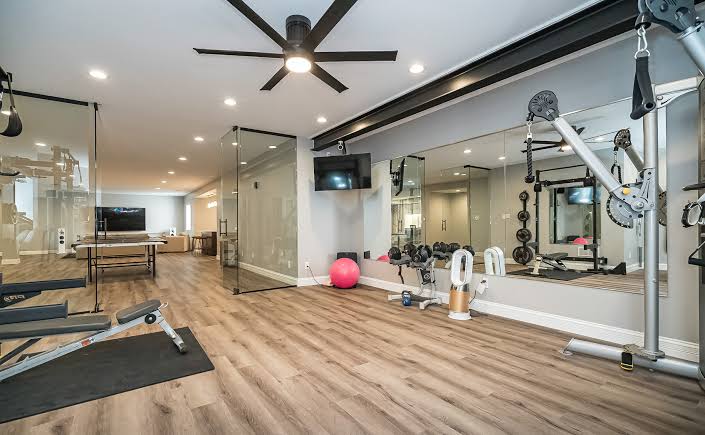 Home gym and wellness basement remodel in Omaha, NE