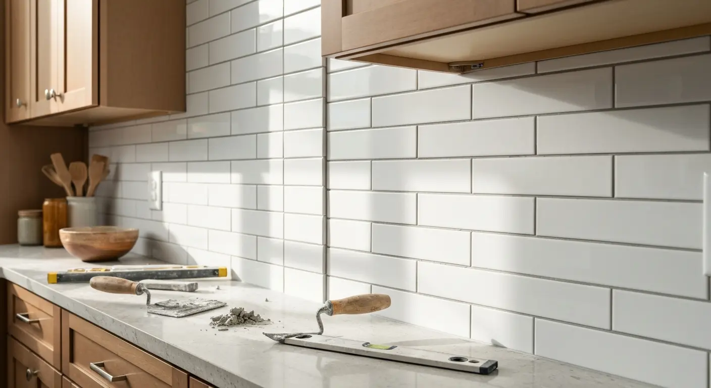 Kitchen backsplash installation