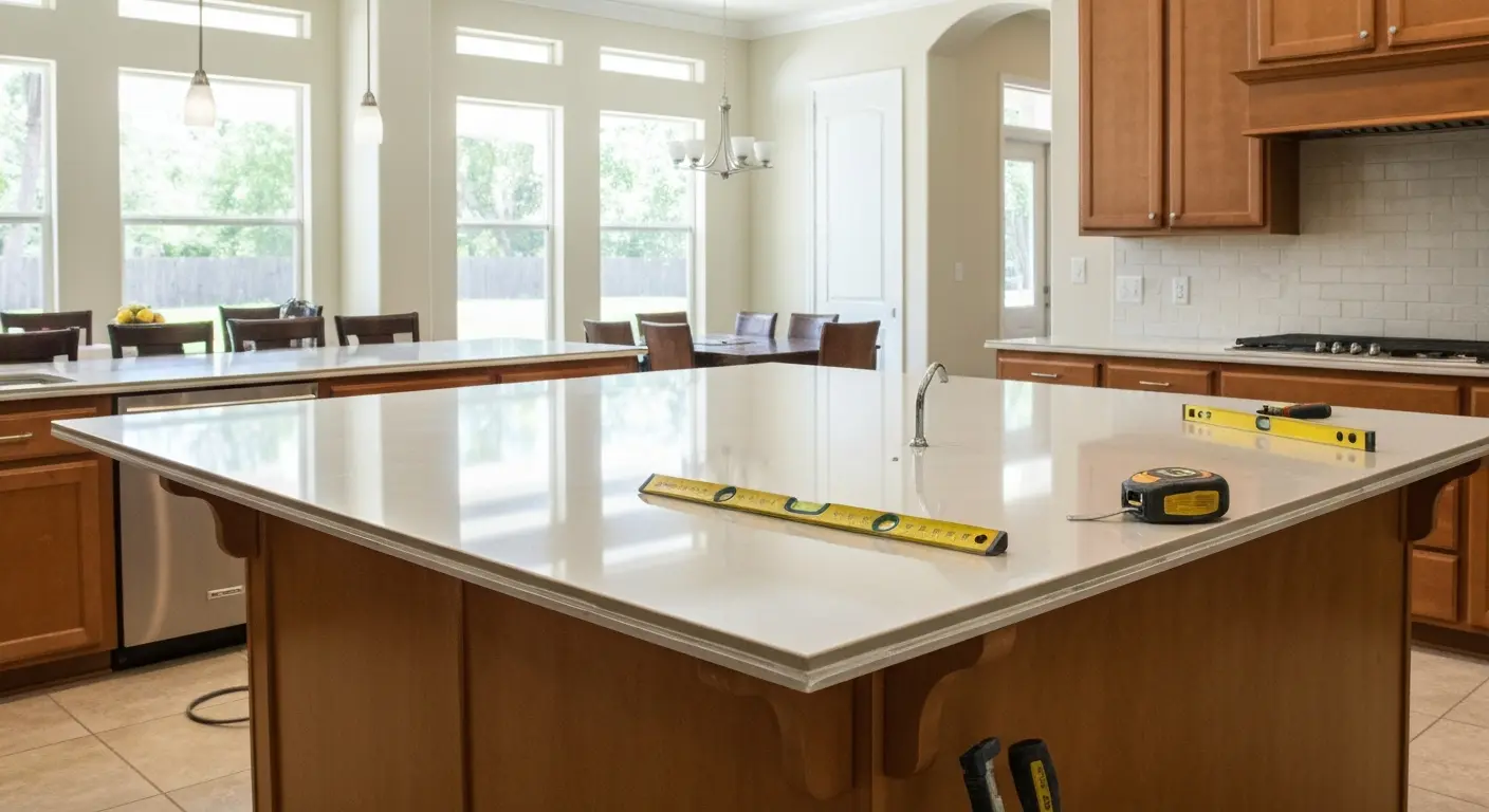 Island countertop installation