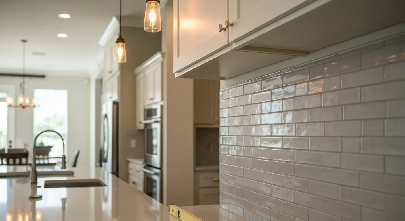 Kitchen backsplash installation