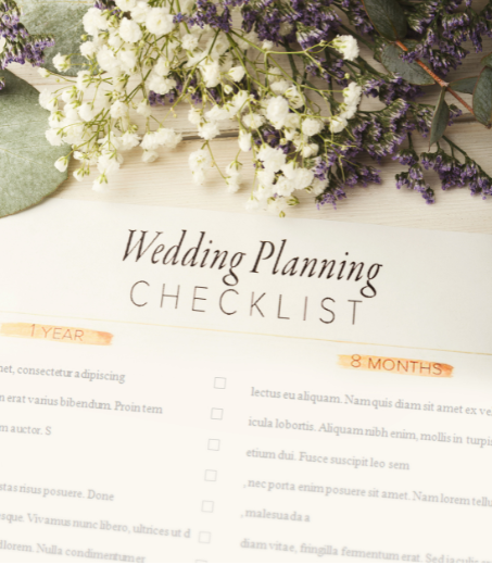 wedding planning checklists with flowers