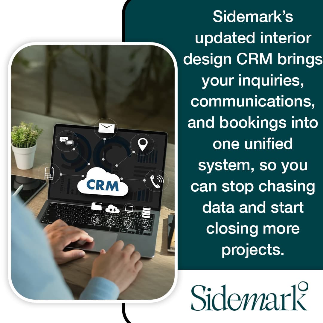 Person using laptop with CRM software dashboard for managing client communications