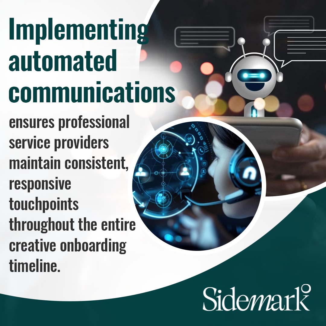 AI-powered customer communication system with chatbot and virtual assistant technology supporting automated client interactions and onboarding workflows.