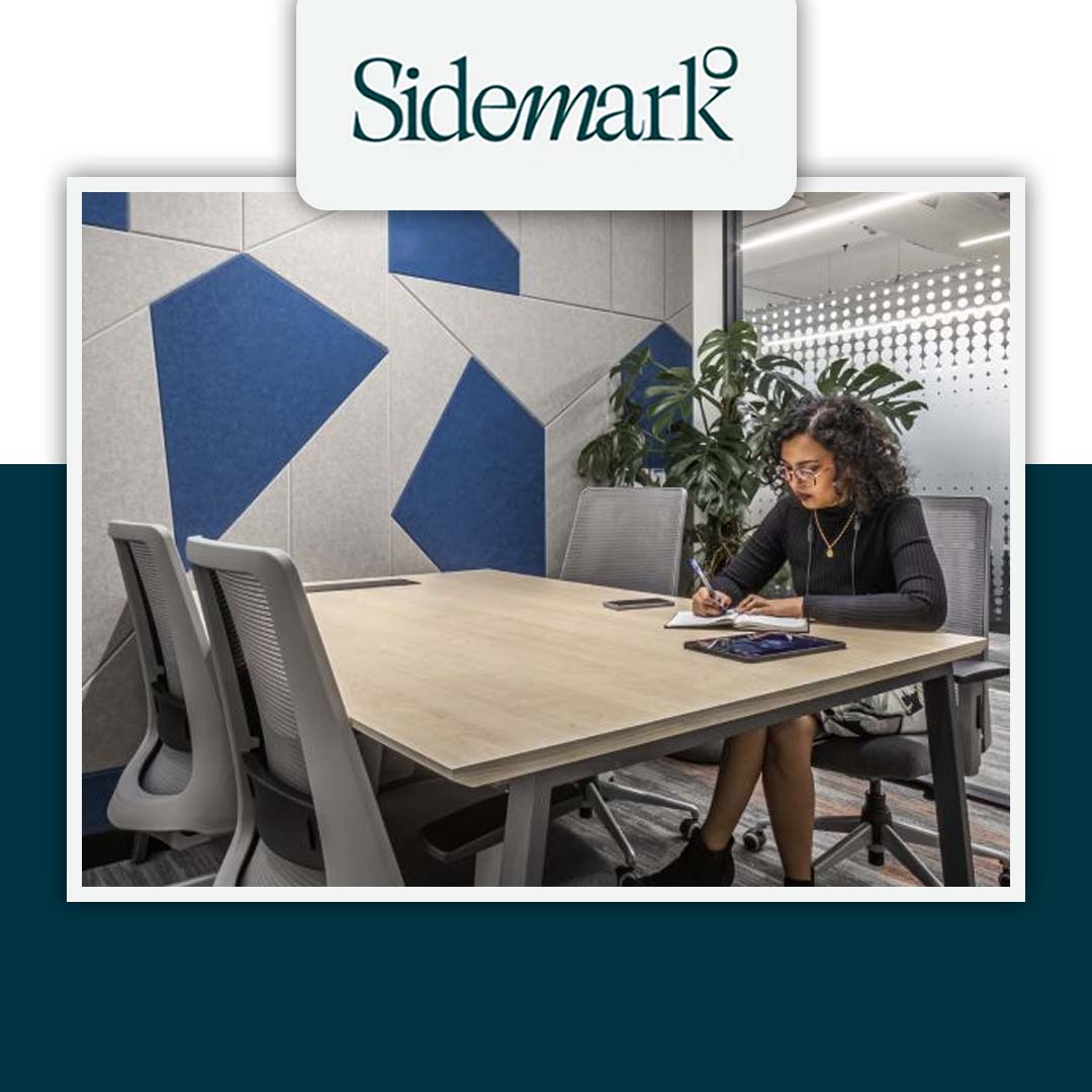 Professional woman writing notes in a conference room with modern acoustic wall panels, ergonomic chairs, and a sleek conference table. Professional woman writing notes in a conference room with modern acoustic wall panels, ergonomic chairs, and a sleek conference table.