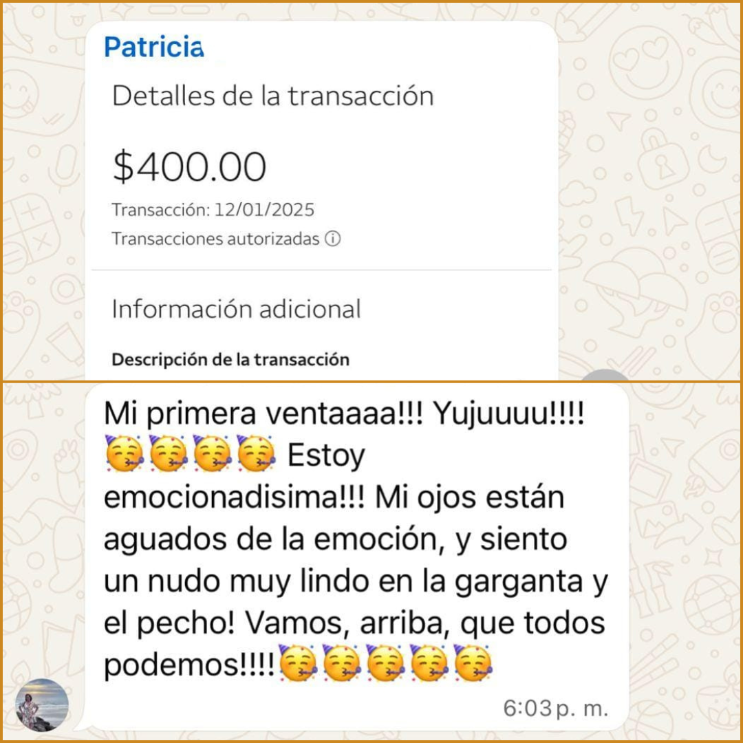 Capturas de pagos recibidos por alumnos