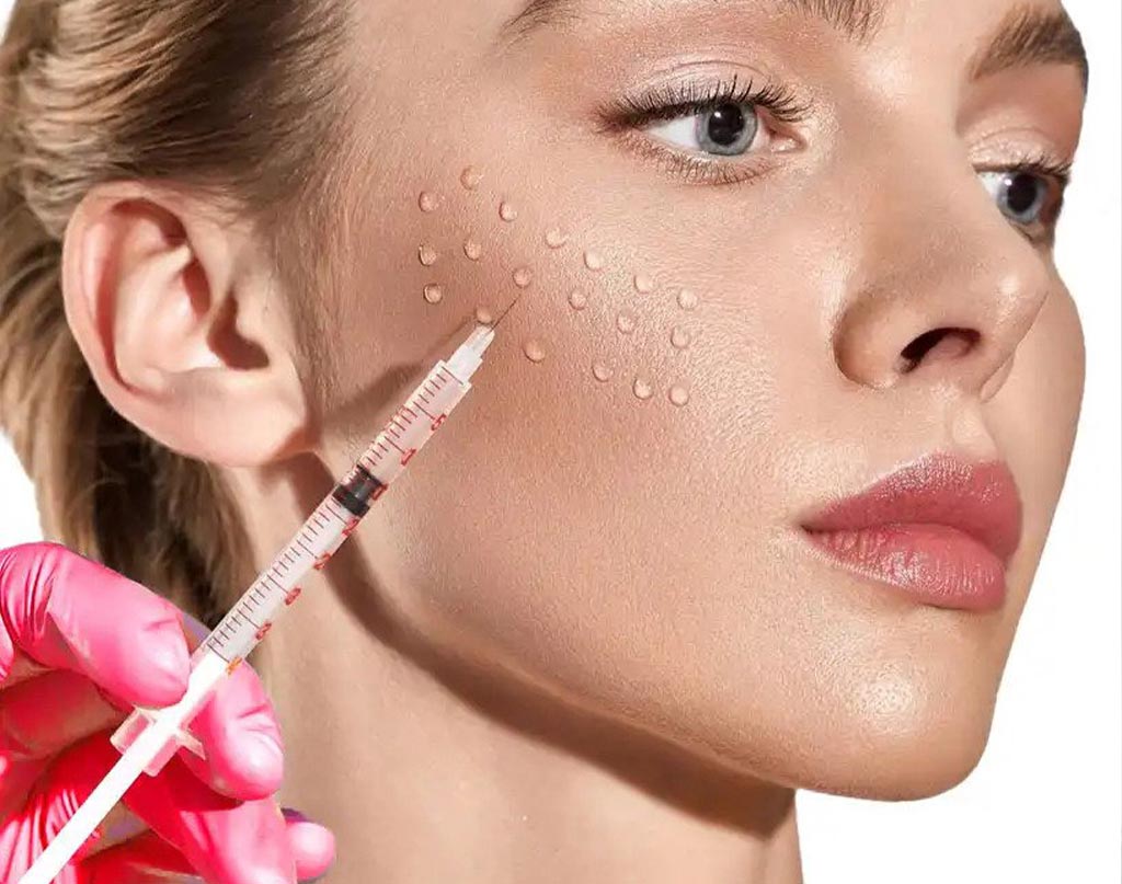 Skin booster placed at mapped injection points