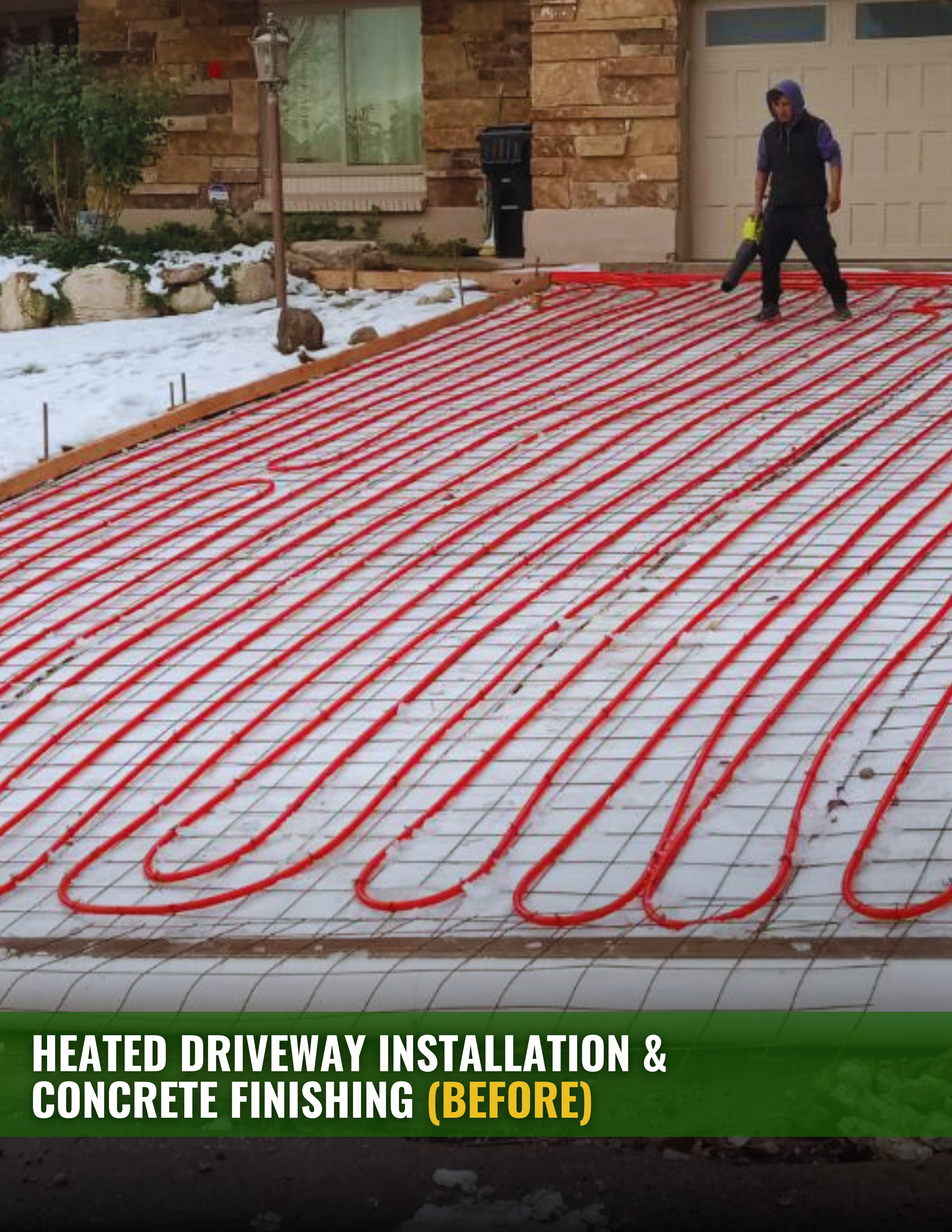 Heated concrete driveway before installation — Draper, Utah