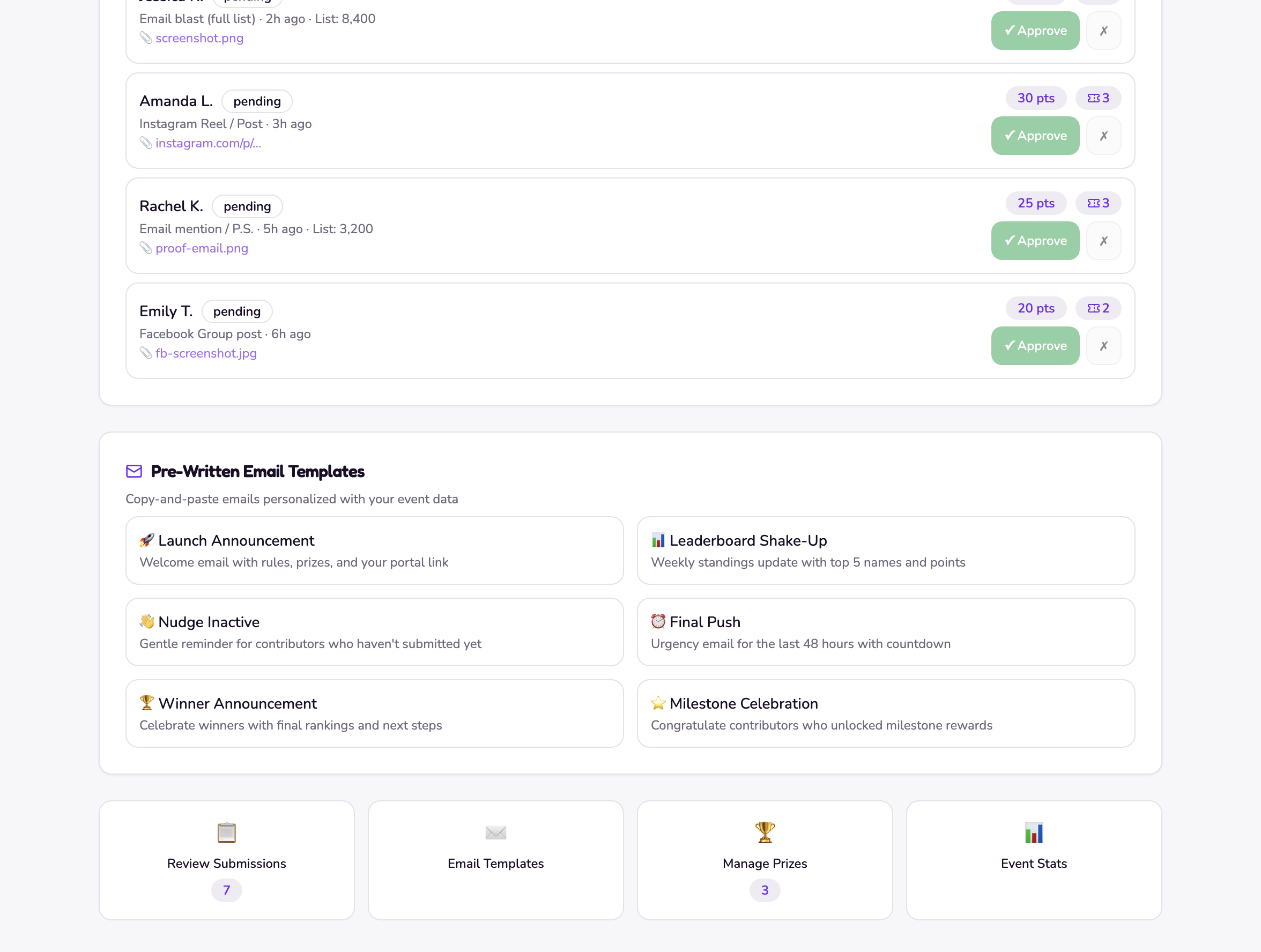 PointSummit host command center dashboard
