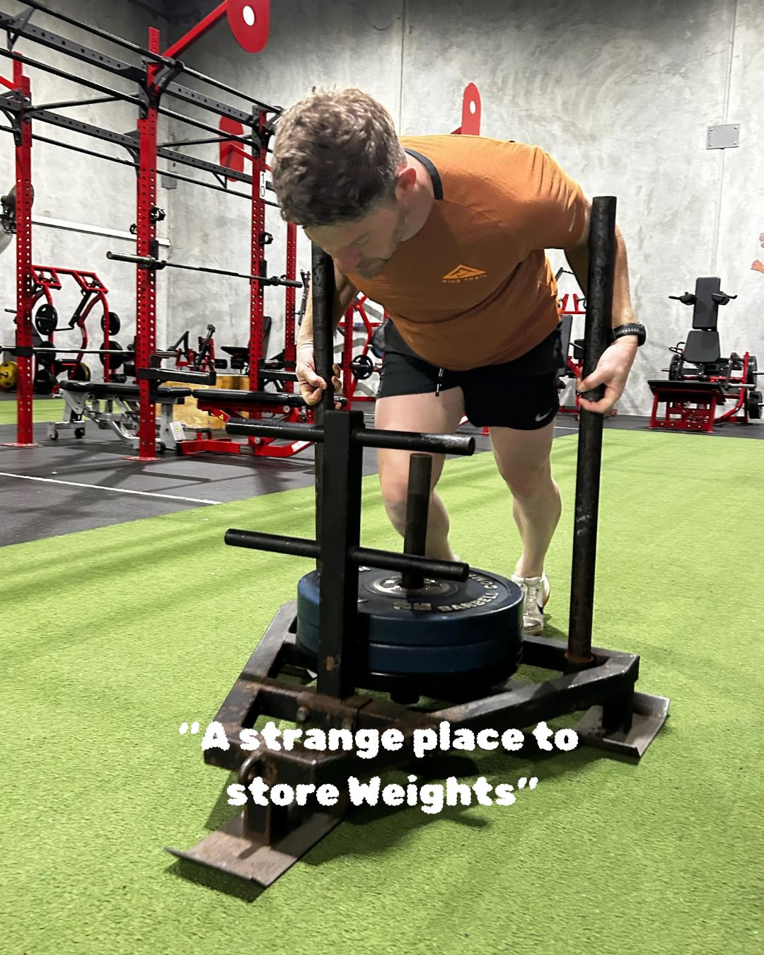 A STRANGE PLACE TO STORE WEIGHTS