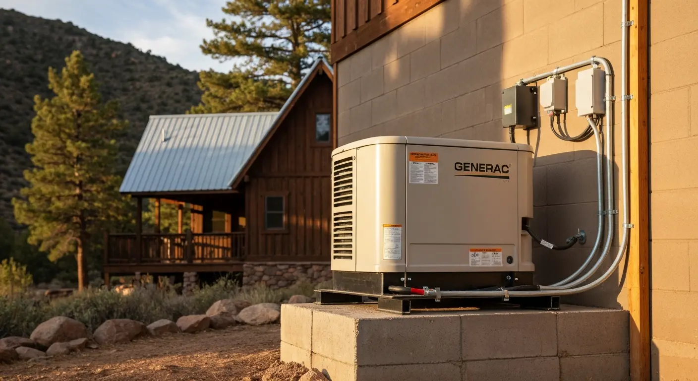 Standby generator installation in Mt Lemmon cabin