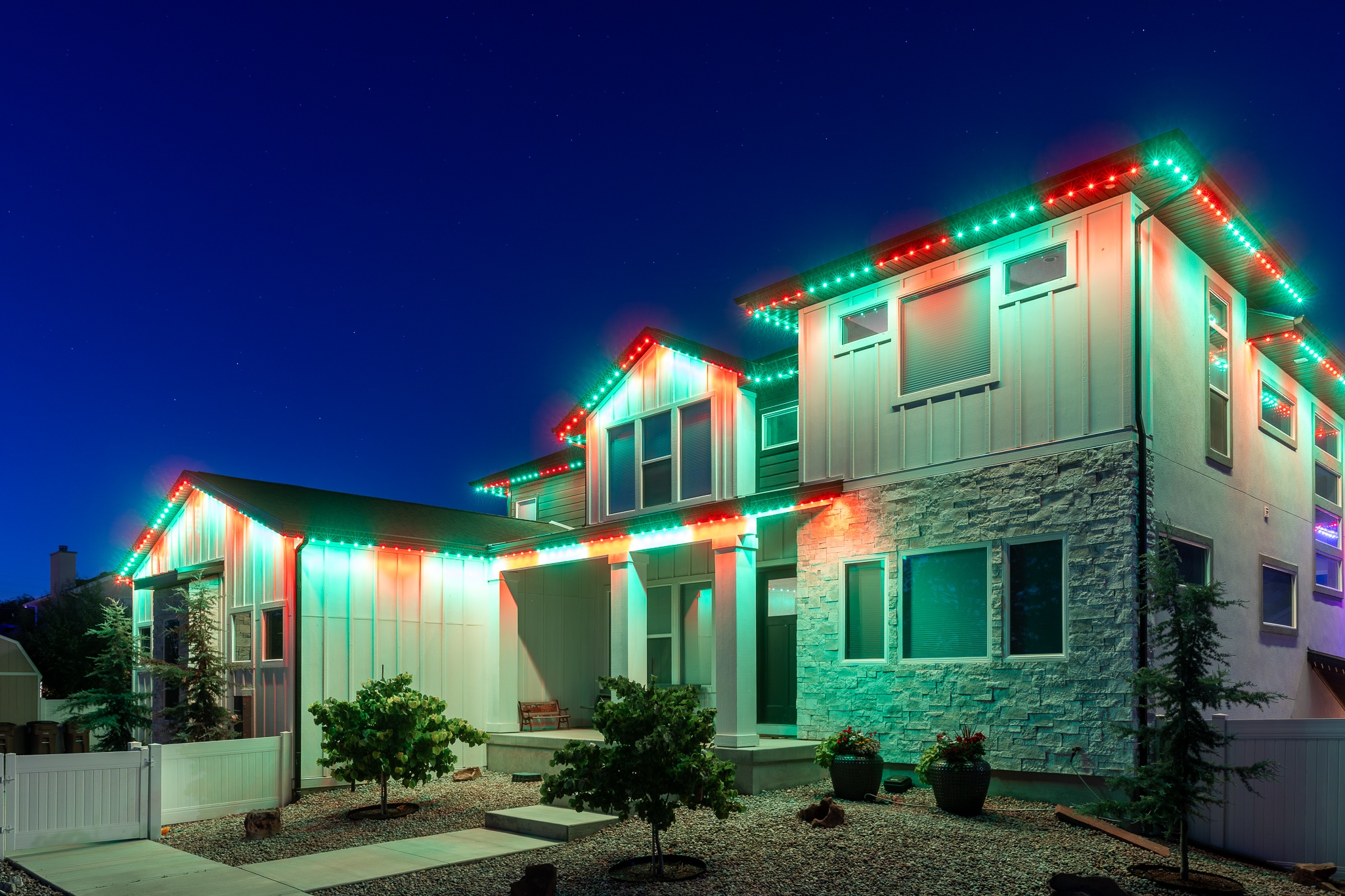 Christmas red and green lighting