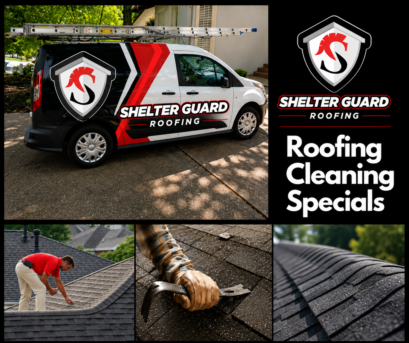 Shelter Guard Roofing wrapped service truck