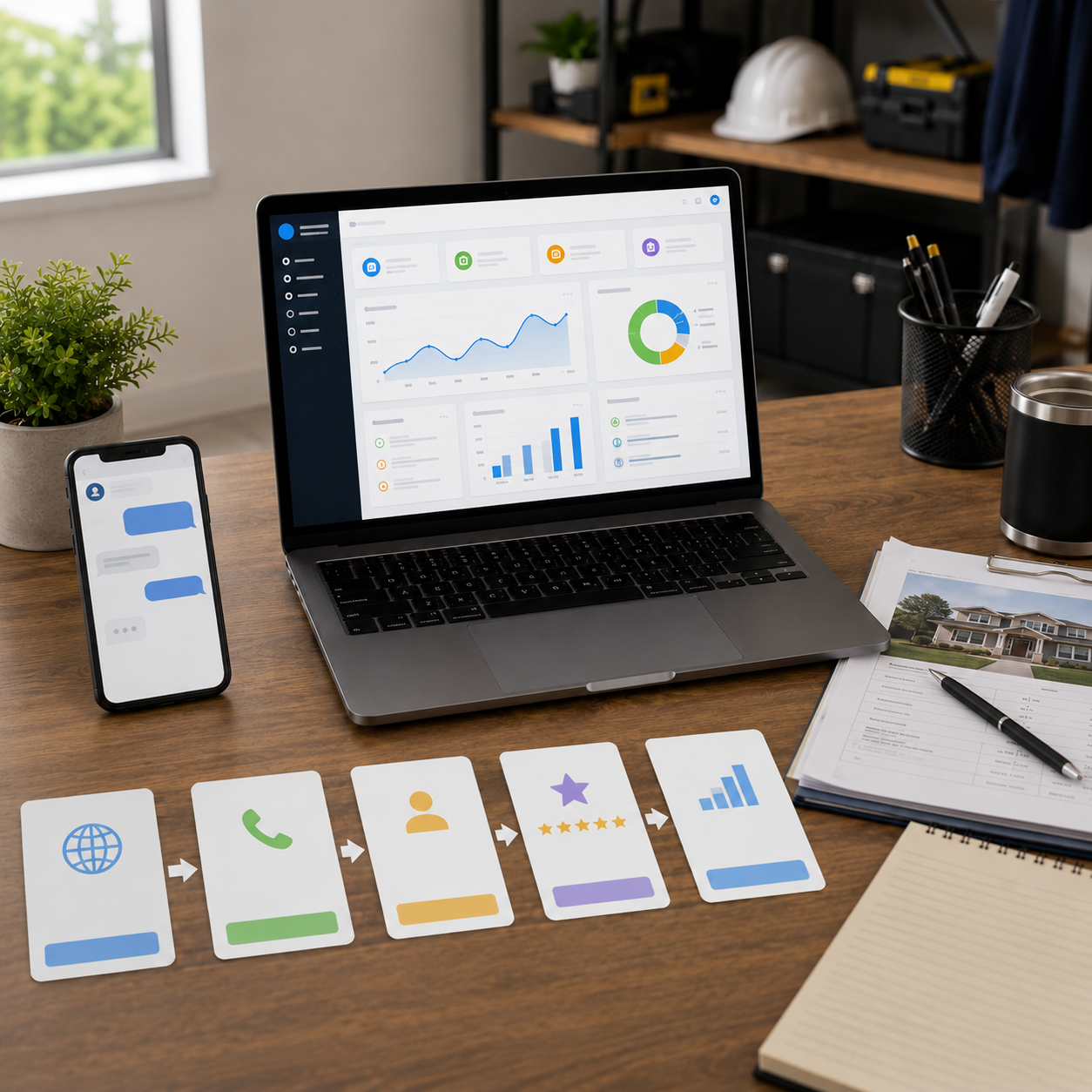 Automated missed call text back workflow with phone and CRM dashboard Automated missed call text back workflow with phone and CRM dashboard