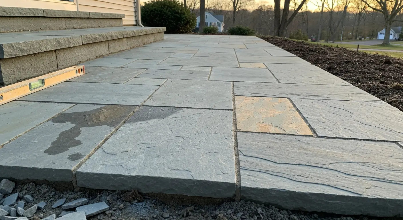 Natural stone walkway