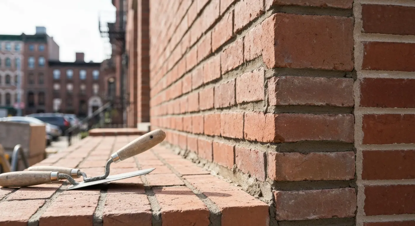 Brick facade installation