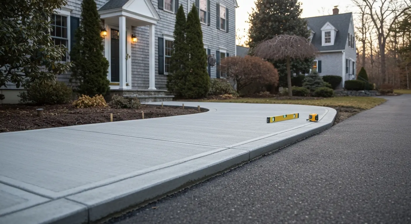 Concrete walkway installation