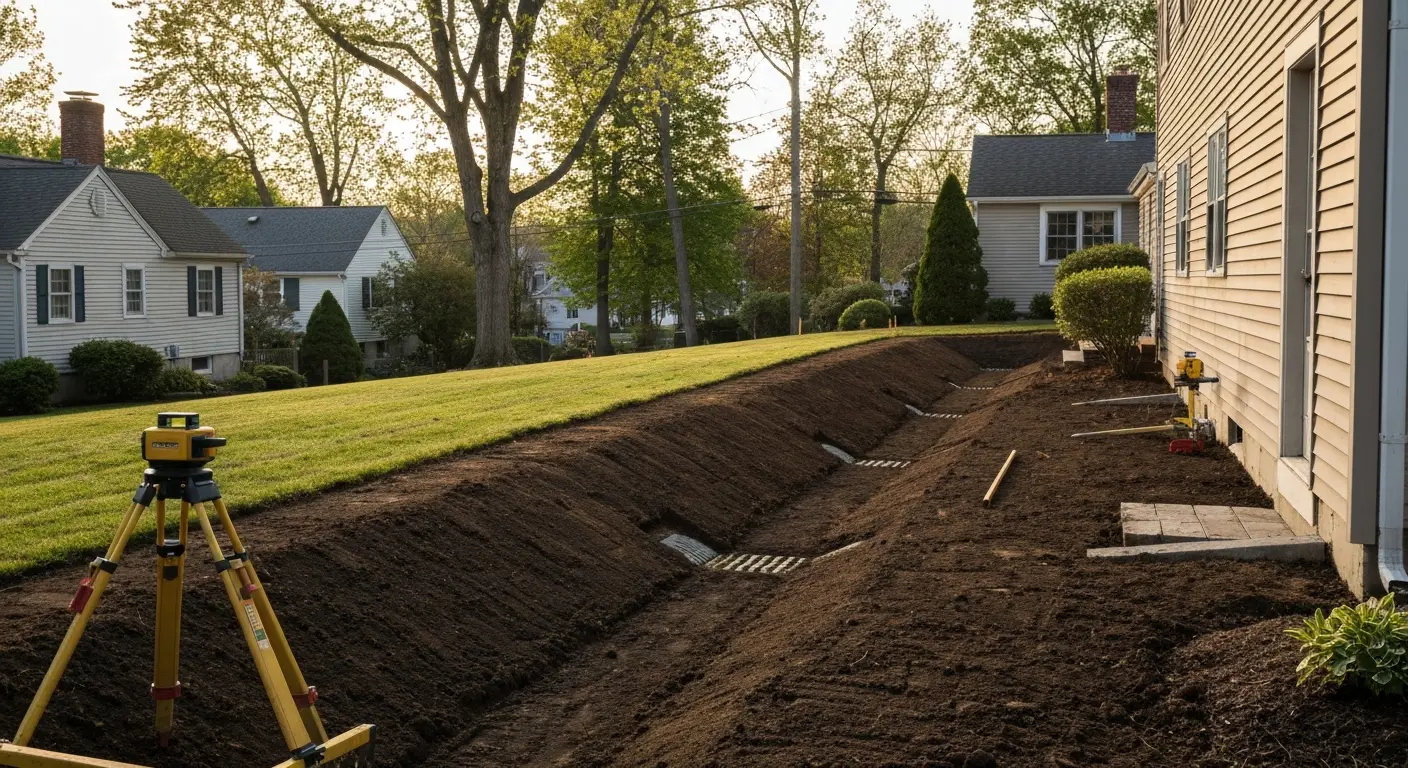 Yard grading service in Connecticut