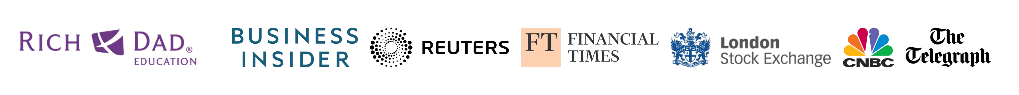 Forbes, Tony Robbins, Rich Dad Education, Business Insider and more