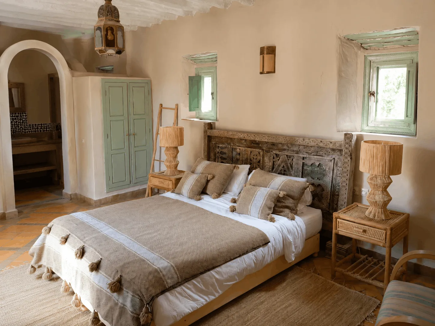 Chambre Zellige avec lit queen size à Maison Tikida