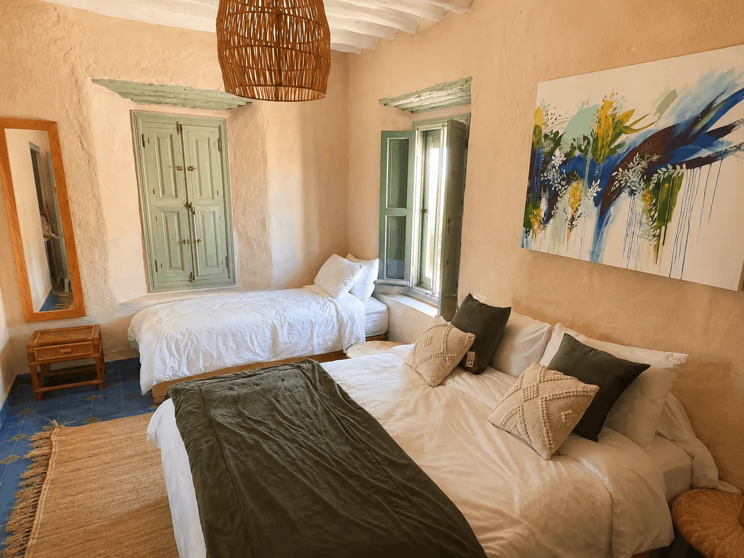 Chambre Familiale avec lit double et lit simple à Maison Tikida