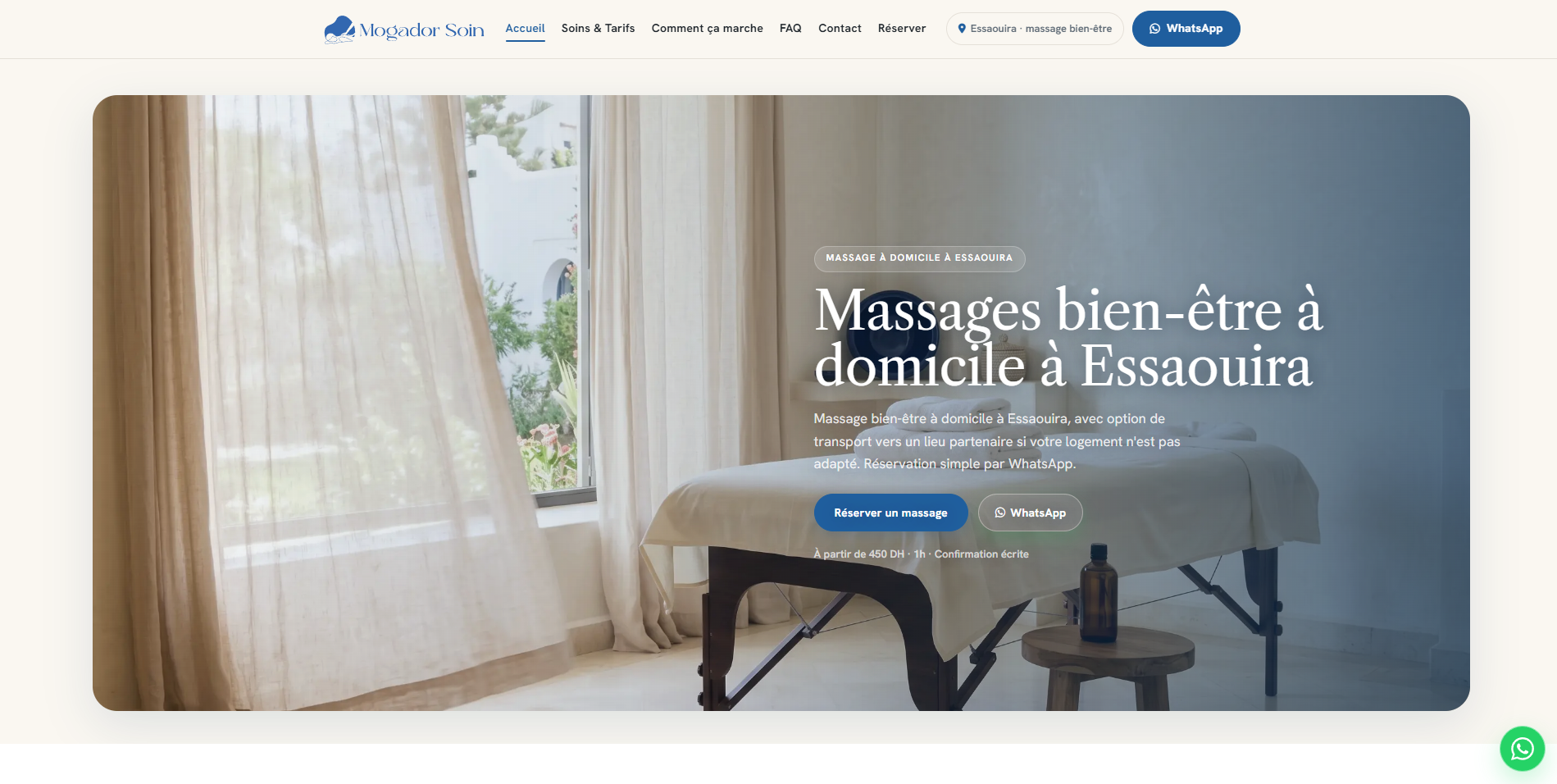 Mogador Soin website preview