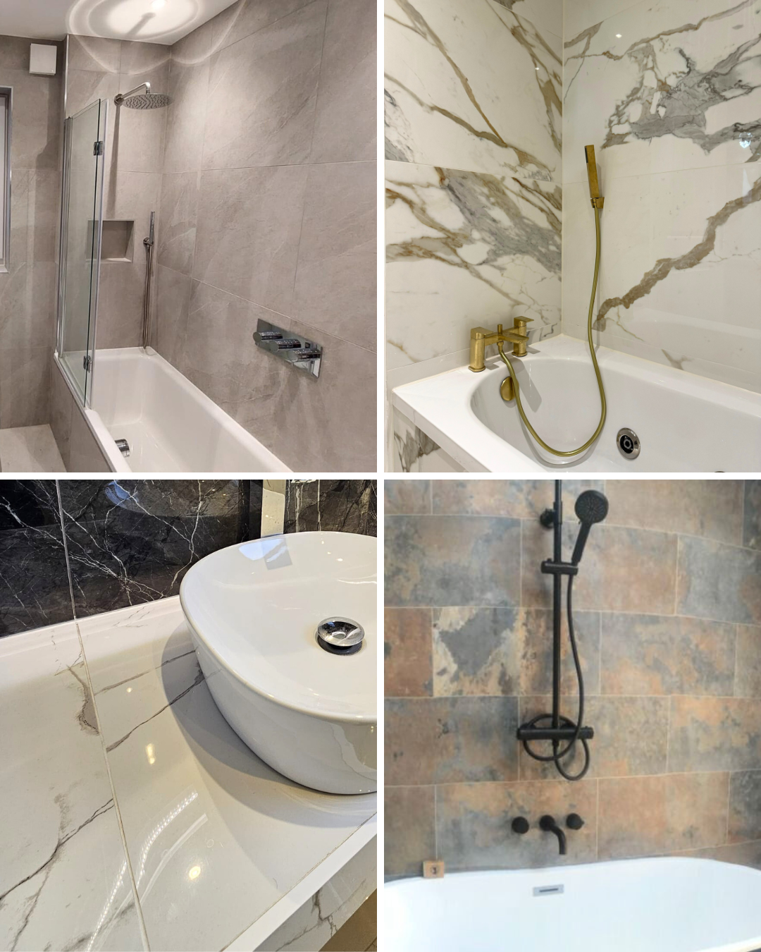 Close up of textured bathroom tiles with a matte finish