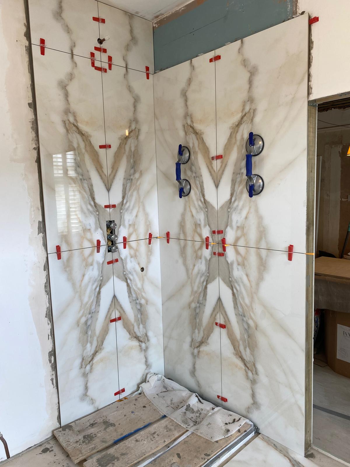 Bathroom waterproofing or plumbing work for shower installation