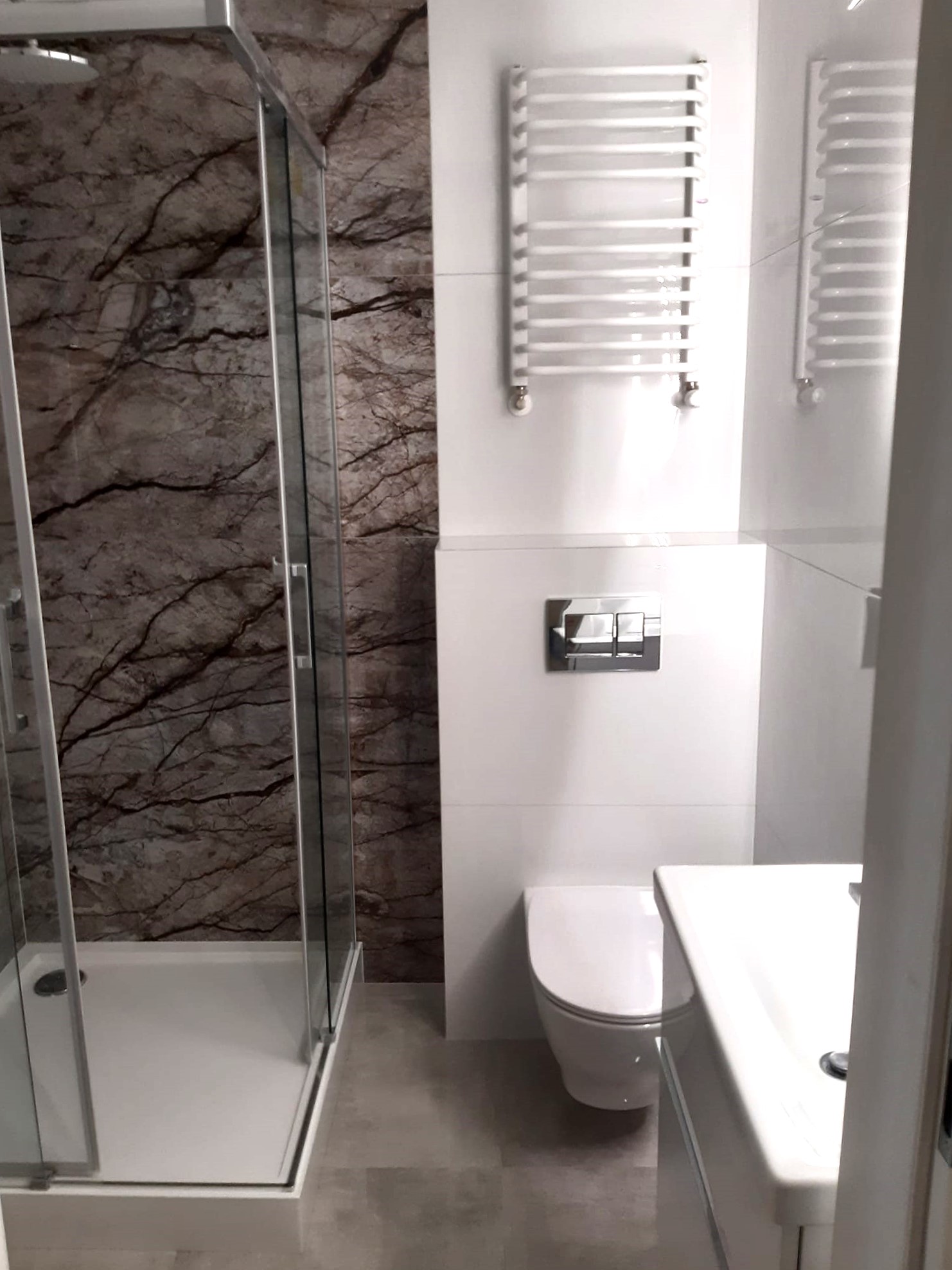 Shower setup decision in a bathroom remodel